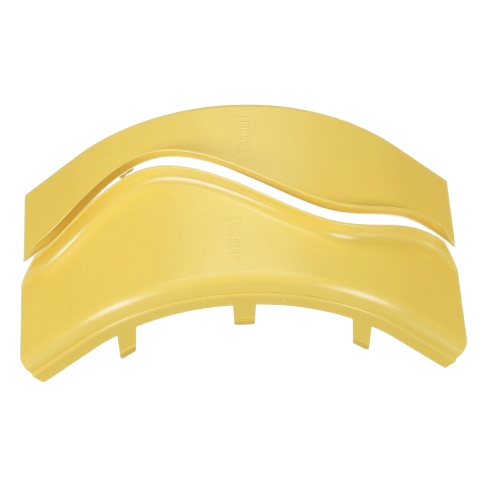 Tapa de Bajada Vertical Exterior de 90º, Para uso con Canaletas 4X4 FiberRunner™, Color Amarillo