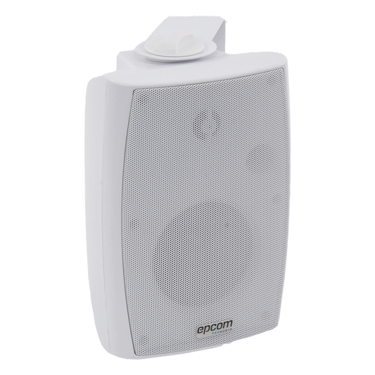 Altavoz de Pared de 2 vías | Woofer 4in + 1.5in | 2.5W - 20W | Para Sistemas 70/100V y 8 ohms | Material ABS | Rejilla y Bracket de Metal | Color Blanco