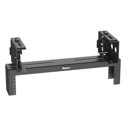 Rack de Distribución Aéreo de 2 Postes PanZone®, Rieles Roscados #12-24, de 2 UR, Color Negro