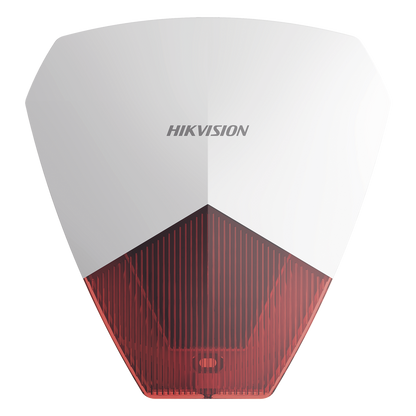 Sirena Estrobo Cableada Hikvision DS-PS1-R / 105 dB / LED Rojo / IP54 / 12V CC / Compatible con Paneles de Alarma