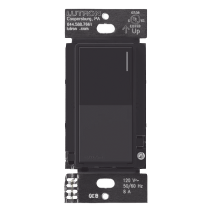 Apagador auxiliar Sunnata de pared para control de 3 vías o escalera, 120 V, compañero cableado del apagador principal del sistema RadioRA 3, color negro mate (Midnight)