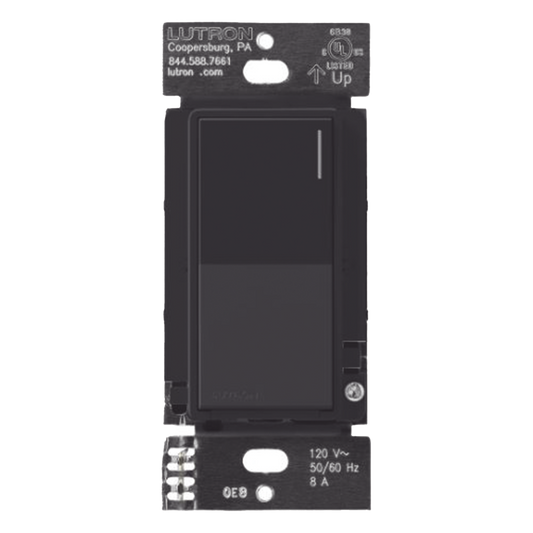 Apagador auxiliar Sunnata de pared para control de 3 vías o escalera, 120 V, compañero cableado del apagador principal del sistema RadioRA 3, color negro mate (Midnight)