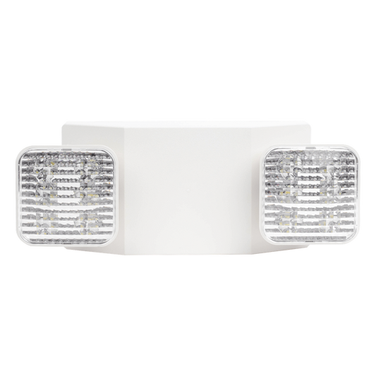 Luz LED de Emergencia / Doble LED 1W / 150 Lúmenes / Voltaje Universal 127-277 VAC / Batería Ni-Cd 3.6V 900mAh / UL 5VA / 90 min Autonomía
