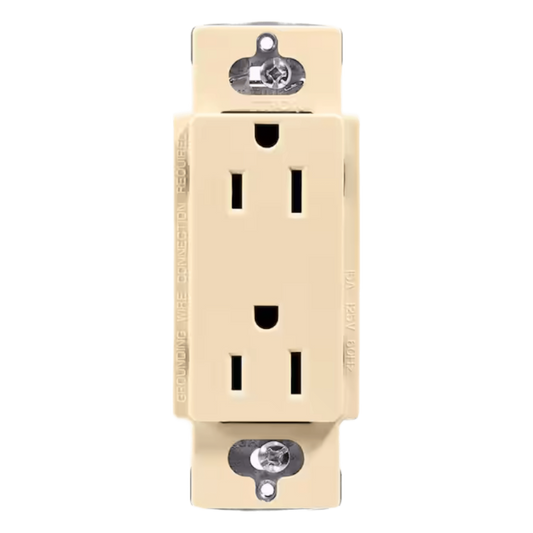 Receptáculo dúplex Claro 15 A / 125 V color marfil, sin placa, para combinar con atenuadores y apagadores Lutron