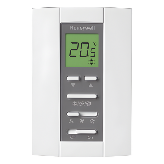 Termostato digital para fan coil de 2 tuberías, 110 VCA, ventilador de 3 velocidades, control on/off de válvula