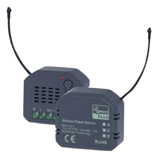 (ZWAVE) Micro modulo On/Off Shutter, ideal para garage o motores de persianas.