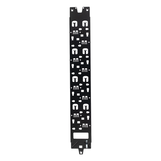 Panel Administrador de Cables Vertical para Gabinete FlexFusion™ de 42RU, Acepta Anillos en D, Anillos S1DR, S2DR y L; S1LR, S2LR, Color Negro