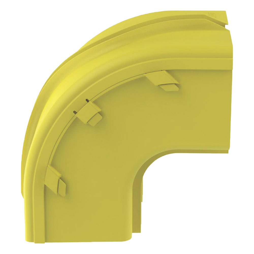 Bajada Vertical Exterior de 90º sin Tapa, Para uso con Canaletas 6X4 FiberRunner™, Color Amarillo