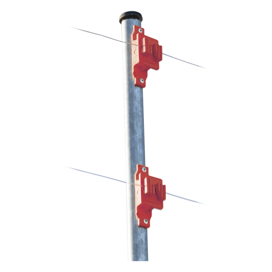 Aislador de Paso Rojo Reforzado para Cercos Eléctricos / Aislamiento hasta 18 kV / Resistente a Clima Extremo / Polipropileno y Policarbonato