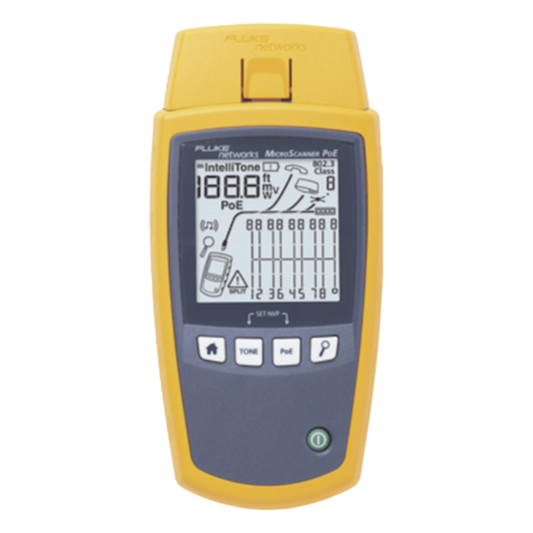 Verificador de Red MicroScanner PoE, para Comprobación de Redes de Voz, Datos, Video y PoE 802.3af, at, bt y UPOE, con Pantalla LCD Retroiluminada