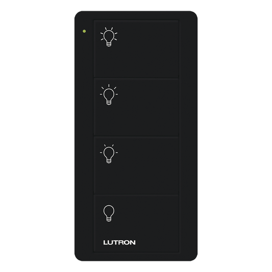 Control Pico inalámbrico de 4 botones para escenas de iluminación (3 escenas y apagado), color negro, empaque PRO para Caseta Wireless