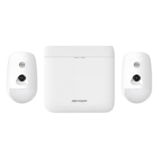 (AX PRO) KIT de Alarma AX PRO 96 Zonas / Incluye: 1 Hub 96 Zonas con GSM y Batería de Respaldo / 2 Detectores de Movimiento con Cámara (PIRCAM) / Compatible con Hik-Connect P2P