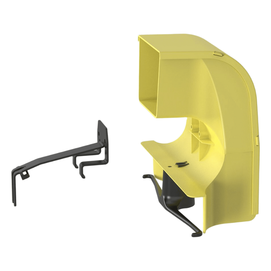 Bajada Para Canaleta FiberRunner™, Uso con Medidas 4x4, 6X4, 12X4, o 24X12, Con Reducción a 4X4, Color Amarillo