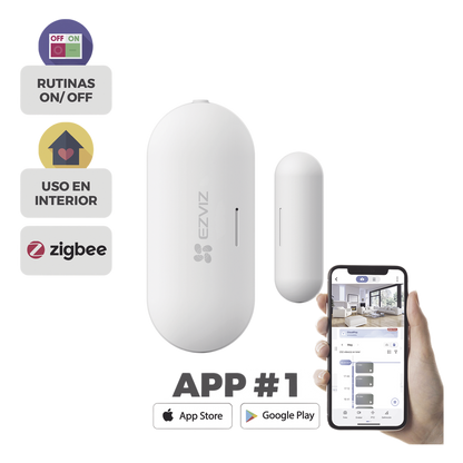 Contacto Magnético Inalambrico / Para Hub CS-A3 / Compatible con Kit de Alarmas EZVIZ CS-B1 / Uso en Interior / Protocolo Zigbee /