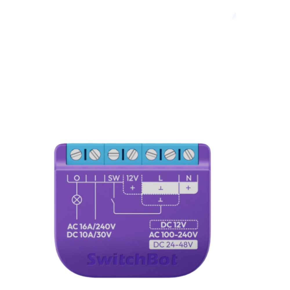 Relay Switch Inteligente Garaje / WiFi + BLE / Control Remoto App / Compatible Matter / Entrada 12-48V CC / Salida 30V 10A / 42 x 36 x 16 mm (1.7 x 1.4 x 0.6 in)