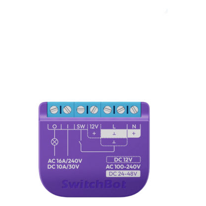 Relay Switch Inteligente Garaje / WiFi + BLE / Control Remoto App / Compatible Matter / Entrada 12-48V CC / Salida 30V 10A / 42 x 36 x 16 mm (1.7 x 1.4 x 0.6 in)