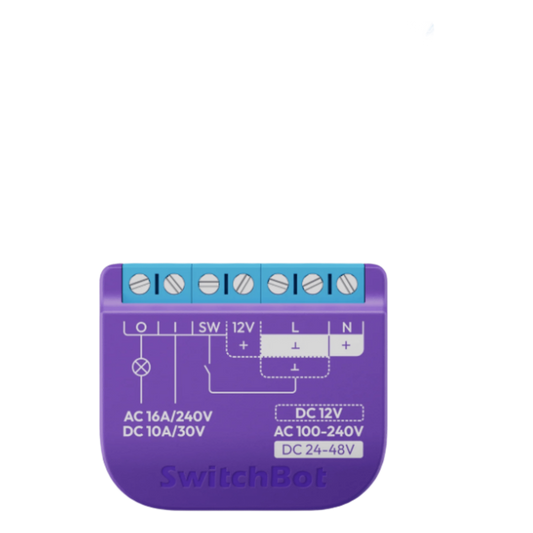 Relay Switch Inteligente Garaje / WiFi + BLE / Control Remoto App / Compatible Matter / Entrada 12-48V CC / Salida 30V 10A / 42 x 36 x 16 mm (1.7 x 1.4 x 0.6 in)