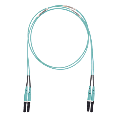 Jumper de Fibra Optica Multimodo 50/125 OM3, LC-LC Duplex, LSZH (Cero Halógenos), Color Aqua, 10 Metros (32.81 Pies)