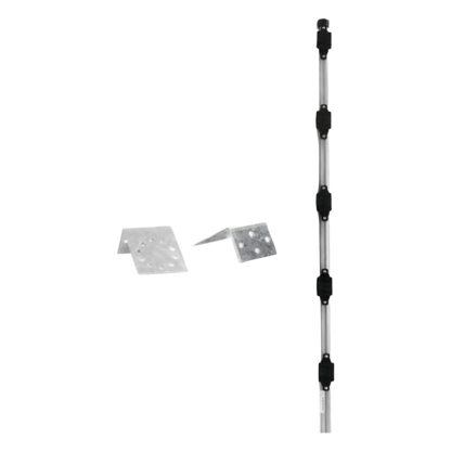 Poste con altura de 1m para cercos eléctricos/ Incluye base multiposicion fabricado 100% con acero galvanizado con 5 aisladores de paso