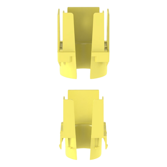 Tapa con 1 Salida a Tubo Corrugado de 1.5in (38mm), Para uso con Canaletas 2X2 FiberRunner™, Color Amarillo