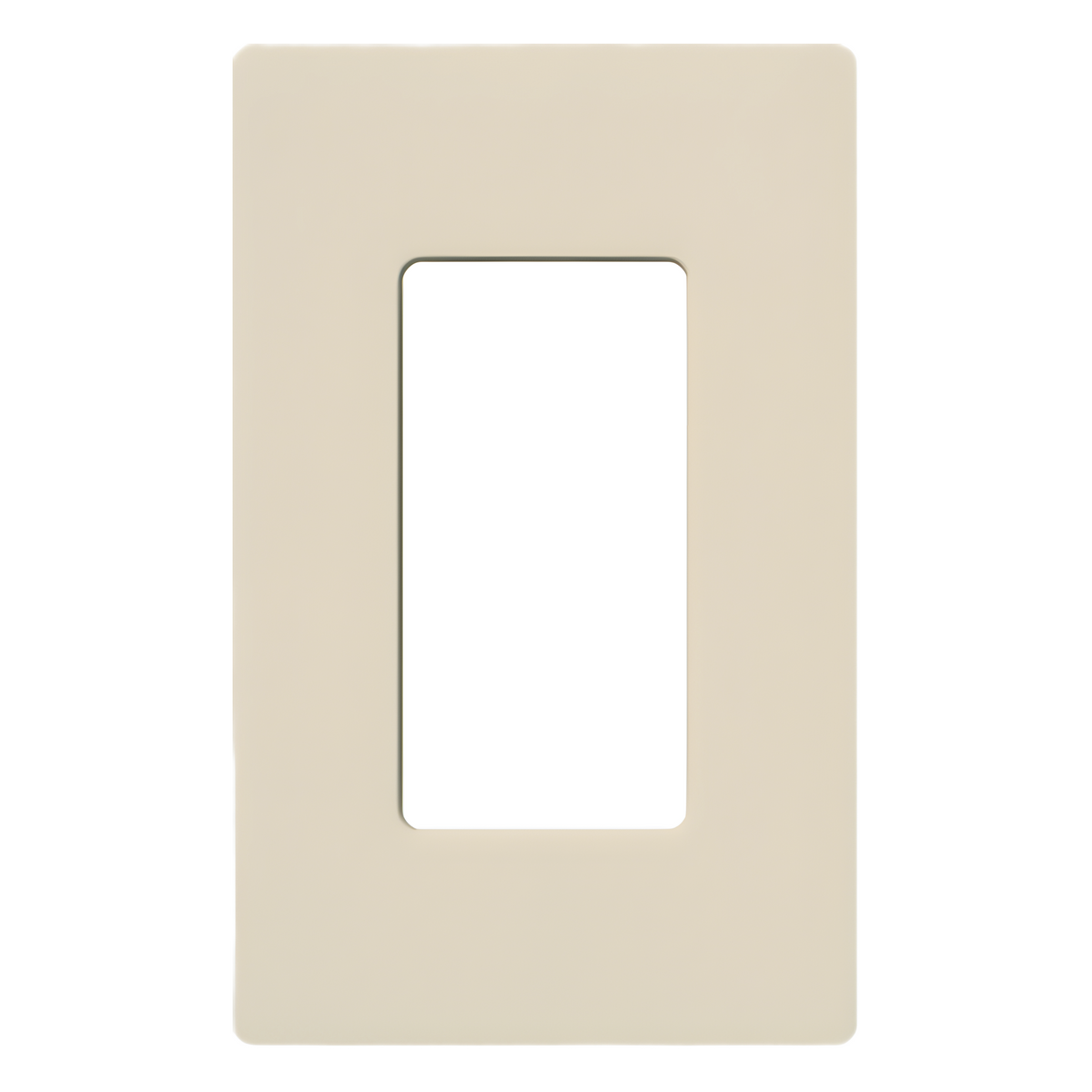 Placa de pared de 1 gang sin tornillos visibles, acabado brillante en color almendra claro (Light Almond), línea Claro para atenuadores, interruptores y controles Lutron