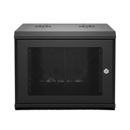 Gabinete Rack 19 Pulgadas / 04 Unidades / Ventilado / Montaje Pared / Acero Calibre 20 / Capacidad 100 kg / Dimensiones 636x606x283 mm (25x23.9x11.1 in)