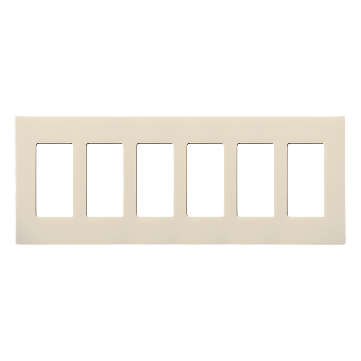 Placa de pared Claro sin tornillos para 6 dispositivos, color almendra claro, para controles Lutron tipo decora