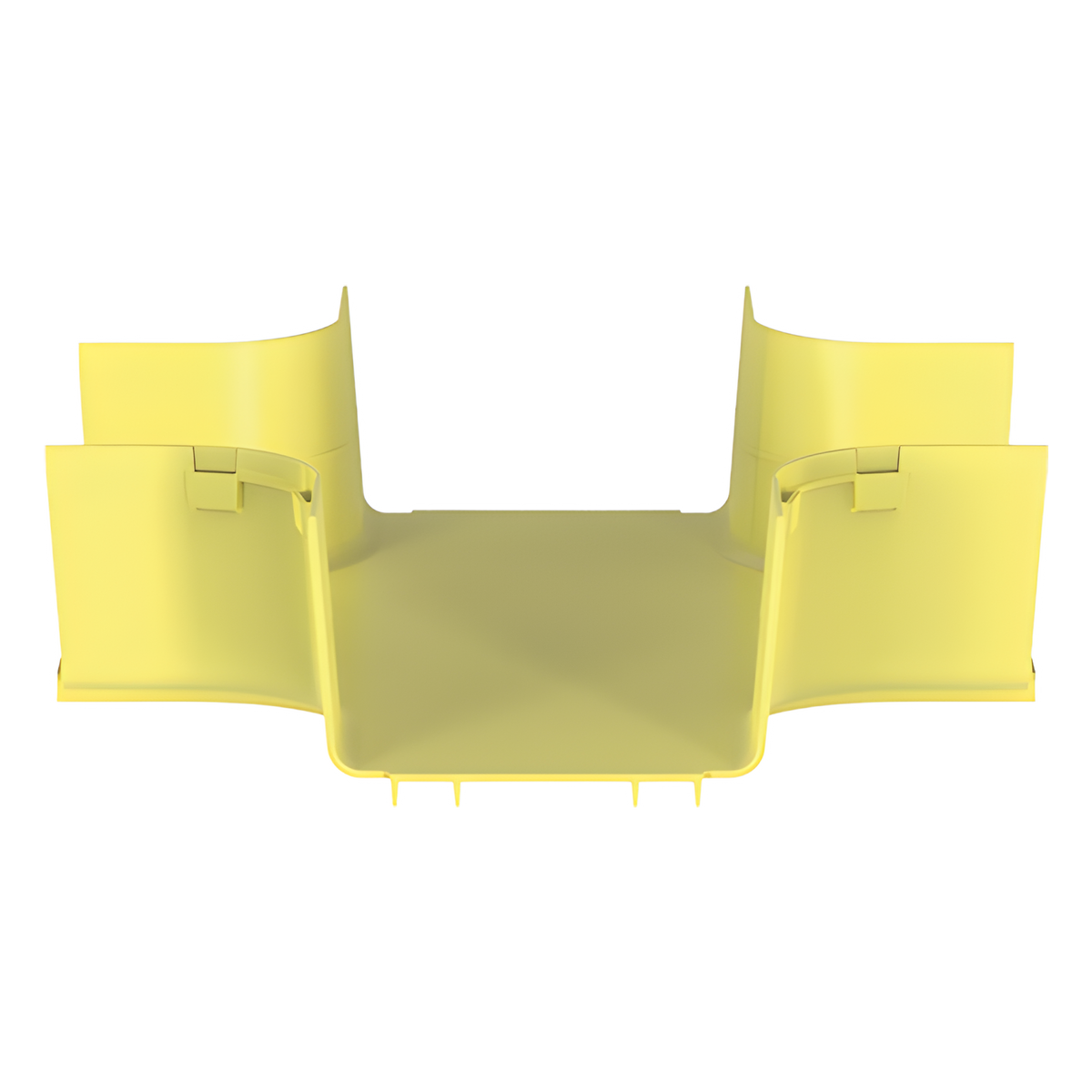 Accesorio de 4 Vías Horizontal, Con Ángulos a 90º, Para Canaletas FiberRunner™ 6X4, Color Amarillo