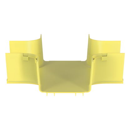 Accesorio de 4 Vías Horizontal, Con Ángulos a 90º, Para Canaletas FiberRunner™ 6X4, Color Amarillo