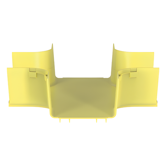 Accesorio de 4 Vías Horizontal, Con Ángulos a 90º, Para Canaletas FiberRunner™ 6X4, Color Amarillo