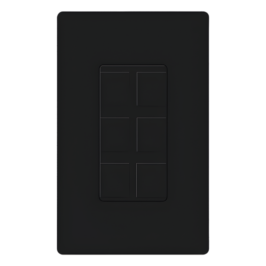 Marco de 6 puertos personalizable en campo para jacks modulares de red, coaxial, BNC y fibra óptica, color negro; placa de pared y conectores se venden por separado