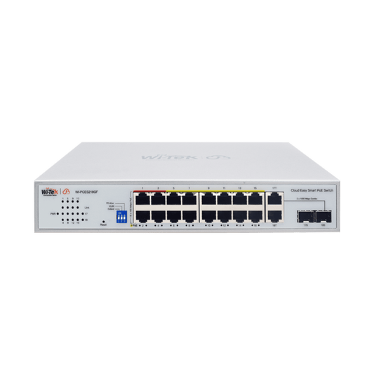 Switch PoE / Administración en la nube / Con 4 puertos 10/100 Mbsp PoE af/at / 2 Puertos Uplink 10/100 MBPS /  Presupuesto 60 W / PoE hasta 250 metros / Soporta protocolo ONVIF