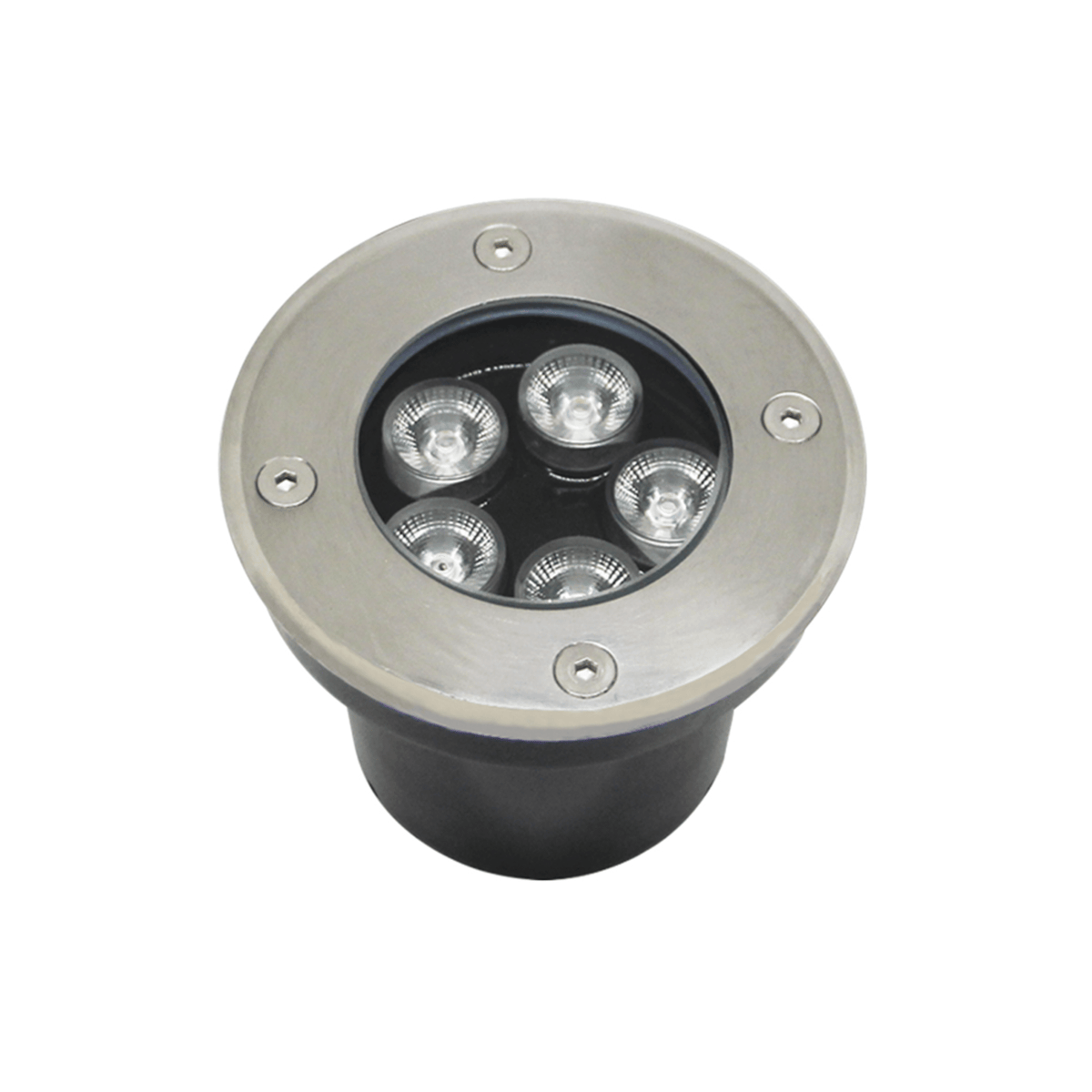 Luminario Empotrar en Piso / Uso en Exterior IP66 / Multivoltaje 110-240V~ 60Hz / Temperatura de Color 6500K  / Ángulo de Luz 36° / Aleación de Aluminio y Vidrio Templado / No Dimeable