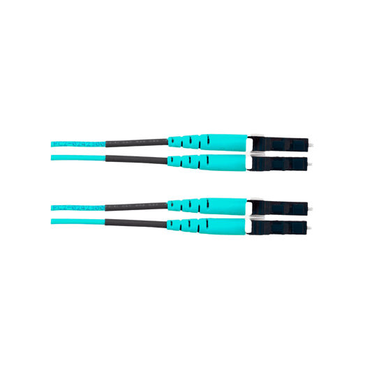 Jumper de Fibra �ptica Multimodo 50/125 OM4, LC-LC Duplex, OFNR (Riser), Color Aqua, 40 Metros (131.23 Pies)
