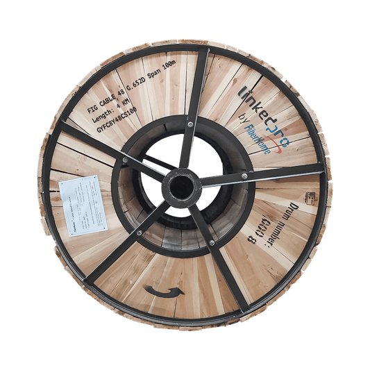 Carrete de 4 km de Fibra �ptica A�rea Figura 8 G.652D, Monomodo de 48 Hilos, Exterior, Span 100, Loose Tube
