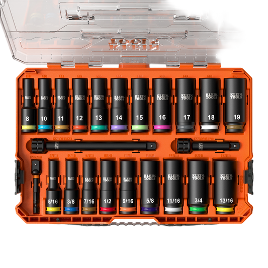 Juego de Dados de Impacto KNECT™ (M) / 3/8" Drive Profundo / SAE y Métrico / 23 Piezas / Adapters Multi-Propósito / MODbox™ Case