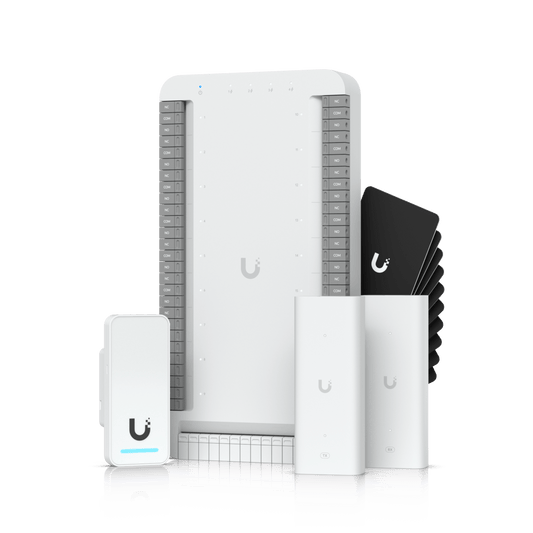 Kit de Inicio para Ascensor UniFi Access / PoE para Selección de Piso / Hasta 18 Pisos / Incluye Elevador Hub / G2 Lector / 2 Extensores PoE / 10 Tarjetas de Acceso / Interior y Exterior / NDAA Cumple