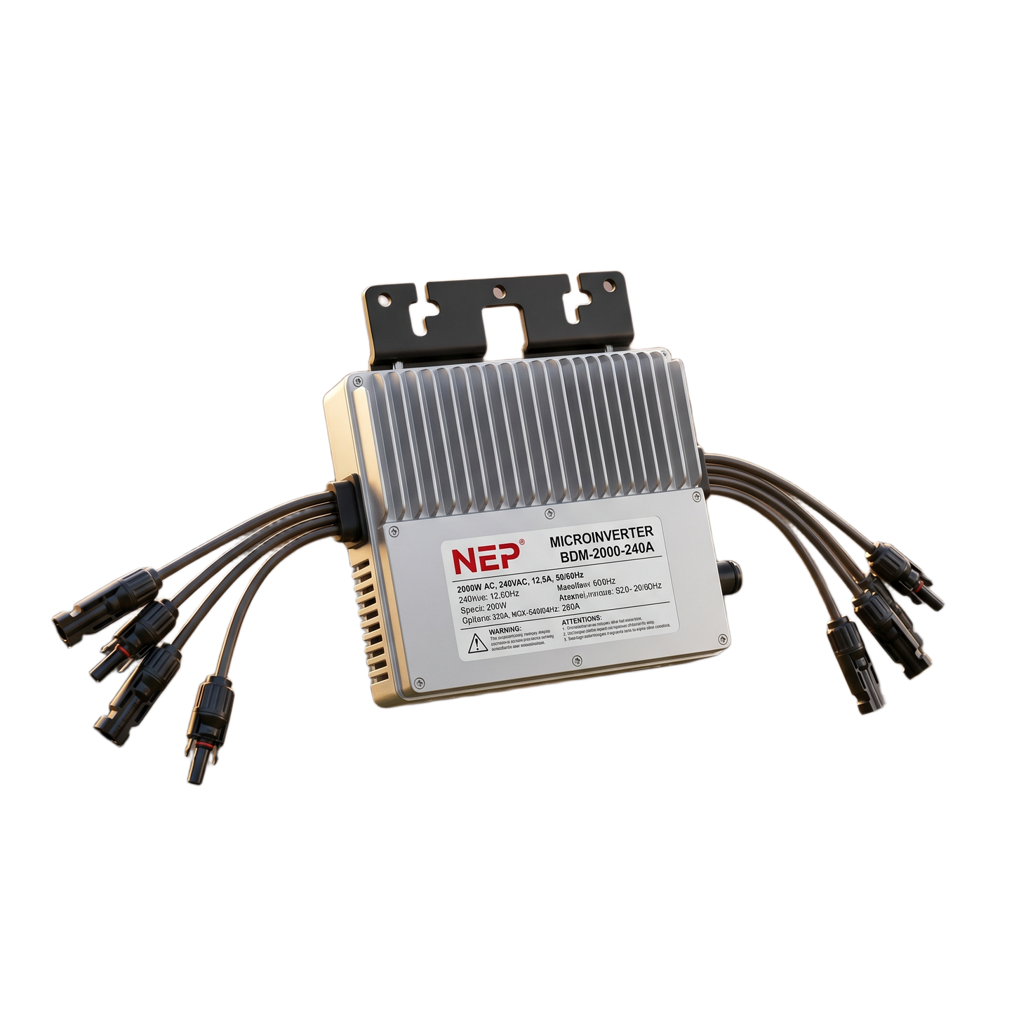 Microinversor 2.25 Kw, 220 Vca, IP67, WIFI Incuido, Soporta Oversizing a 4 Módulos de Hasta 750 W, Incluye Conector Troncal