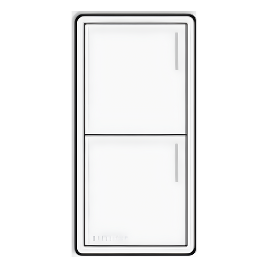 Botonera híbrida Sunnata RF de 2 botones con dimmer integrado, acabado blanco, para RadioRA 3