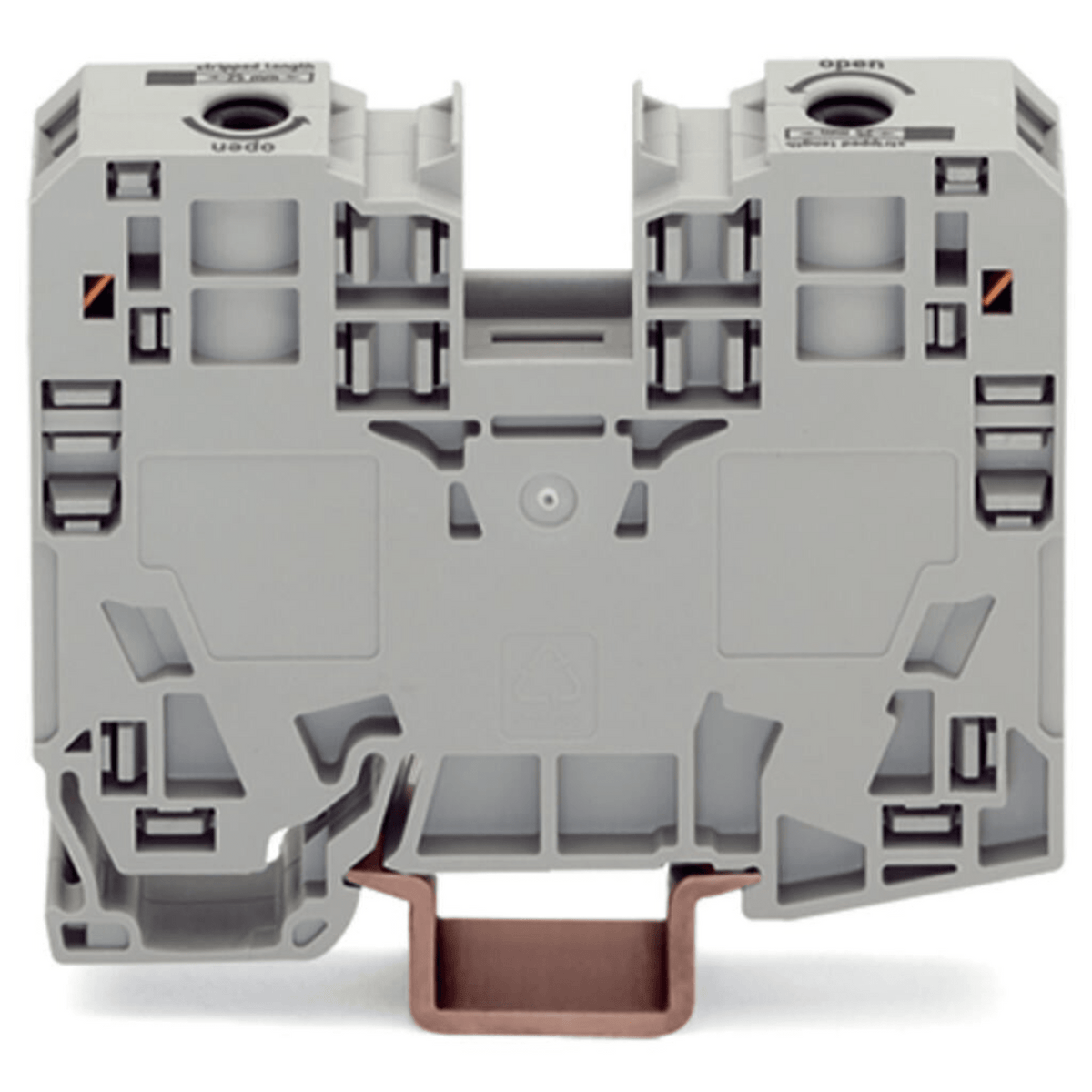 Borna de Paso, 35 mm², POWER CAGE CLAMP, 125 A, 1000 V, Montaje Carril DIN 35x15, Gris, Para Conductores 6-35 mm², Conectores Laterales, Marcaje Lateral