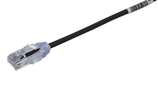 Cable de Parcheo TX6, UTP Cat6, Di�metro Reducido (28AWG), Color Negro, 16.76 Metros (55 Pies)