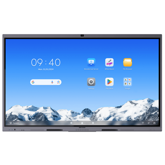 Pantalla Interactiva Touch de 75" / Android 14 / Asistentes IA /  Google Suite Preinstalado con Certificación EDLA / Cámara Web 8 MP / Resolución 4K / Bocinas Integradas / Entradas HDMI y VGA / Incluye 2 Lápices para Escri