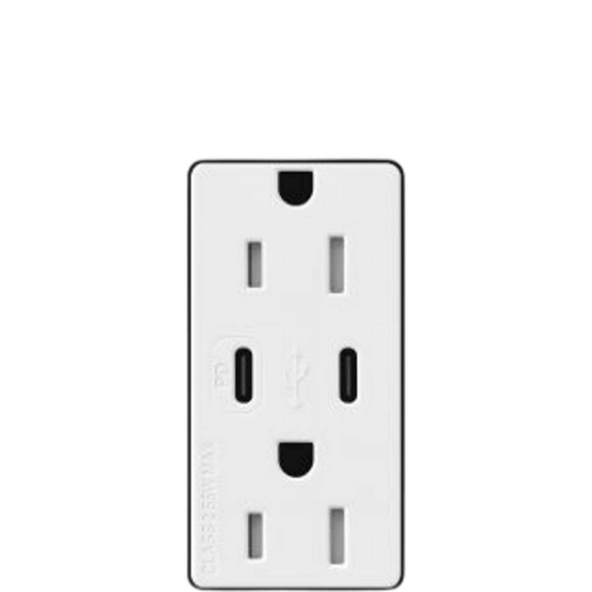 Receptáculo USB Lutron / 15 A 125 V~ / Tipo A+C / Power Delivery 55 W / Tamper Resistant / Claro Satin Midnight