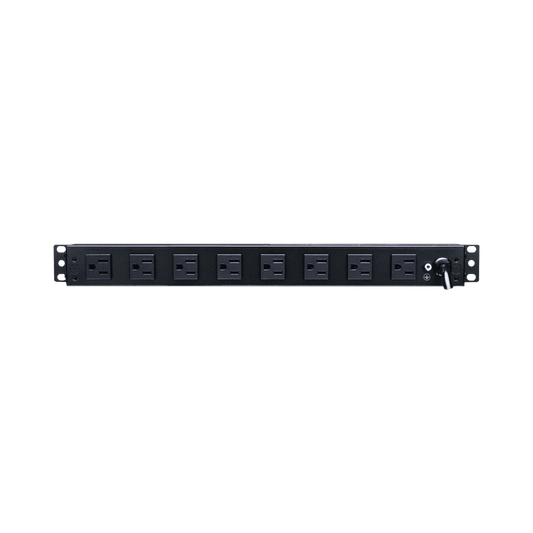 PDU Básico de Montaje en Rack, Con 10 Salidas NEMA 5-15R y Protección Contra Sobretensiones,  Enchufe de Entrada NEMA 5-15P, de 19in, 1UR, 15 Amp, 120 Vca