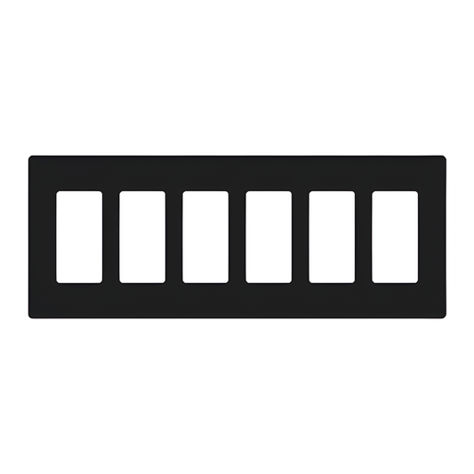 Placa de pared de 6 espacios para atenuadores e interruptores Lutron, línea Designer Satin Colors