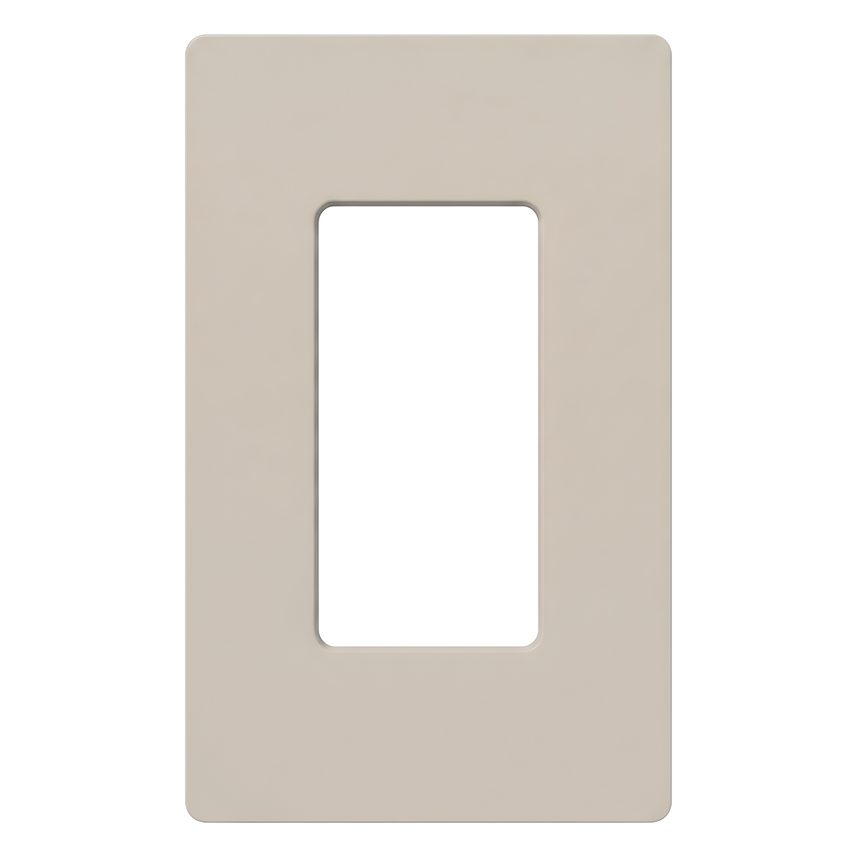 Placa de pared de 1 espacio sin tornillos visibles, acabado satinado Palladium, para atenuadores y controles Lutron estilo Designer como Maestro, Diva y control Pico