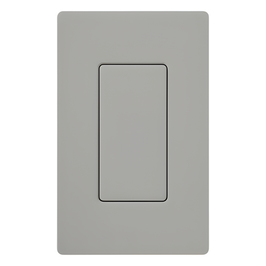 Inserto ciego para placa de pared estilo decorador, acabado brillante en color gris, cubre una apertura sin usar en placas Lutron Claro