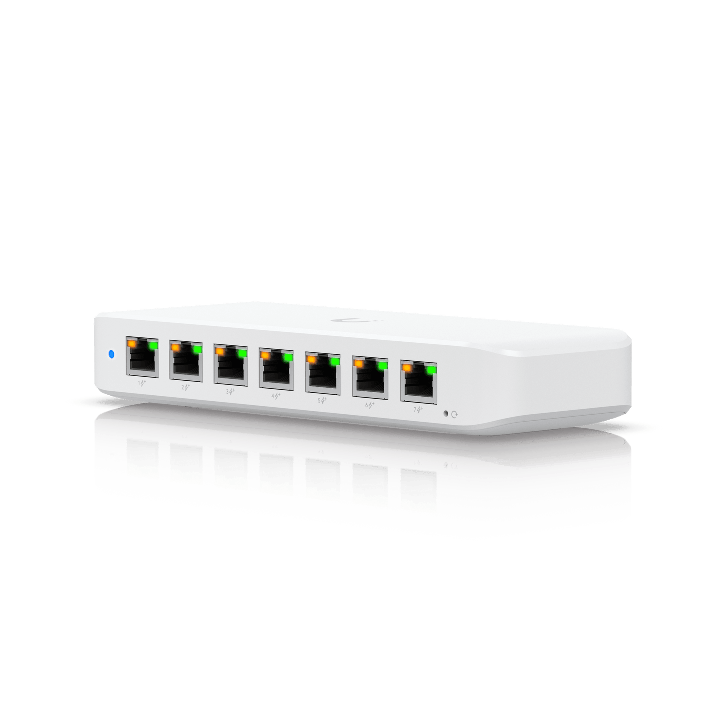 USW Ultra Switch de 8 Puertos GbE (7 Puertos PoE+ y 1 Puerto Entrada PoE++) con Opciones de Montaje Versátiles