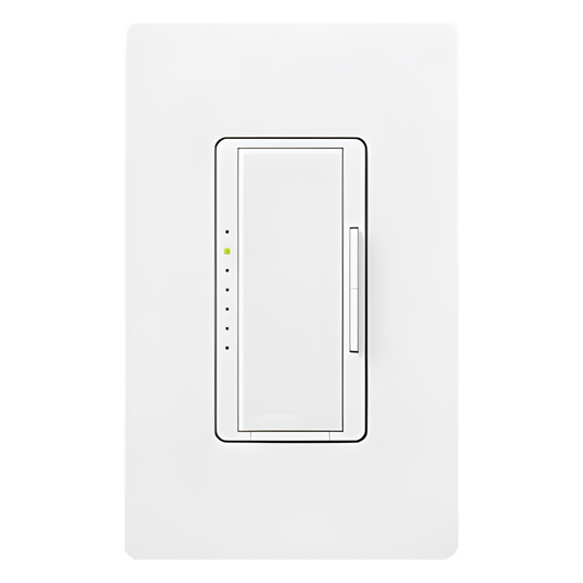 Atenuador de pared Maestro de 600 W para bajo voltaje electrónico (ELV), incandescente y halógeno, 120 V, unipolar o multilocación con accesorios MA-R, color blanco