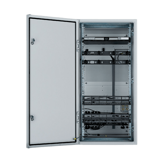 Gabinete Industrial Preconfigurado de Montaje en Pared, Fabricado en Acero Bajo en Carbono, Protección NEMA 4/12 IP66, de 26 UR, Color Gris